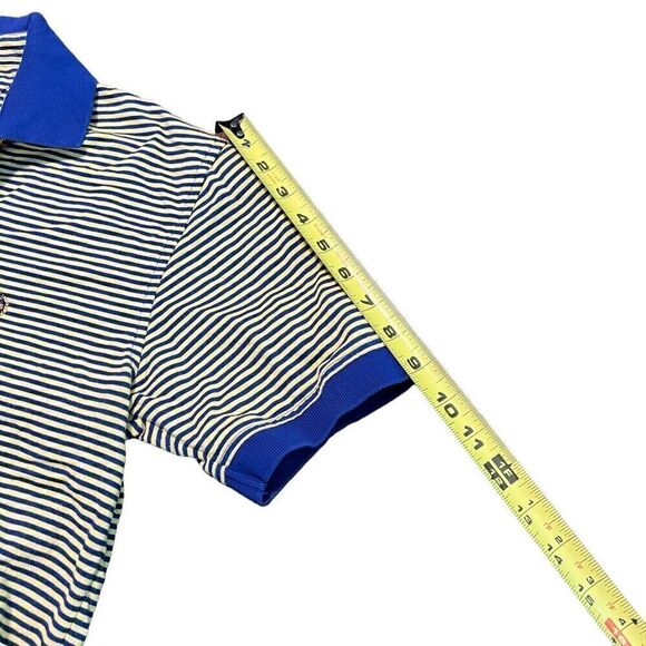 TOMMY HILFIGER Vintage Blue & Yellow Striped Polo Size Small - Picture 6 of 7